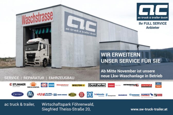 Sauber bei ac truck & trailer GmbH: Neue Nutzfahrzeug-Waschanlage ab Dezember in Betrieb